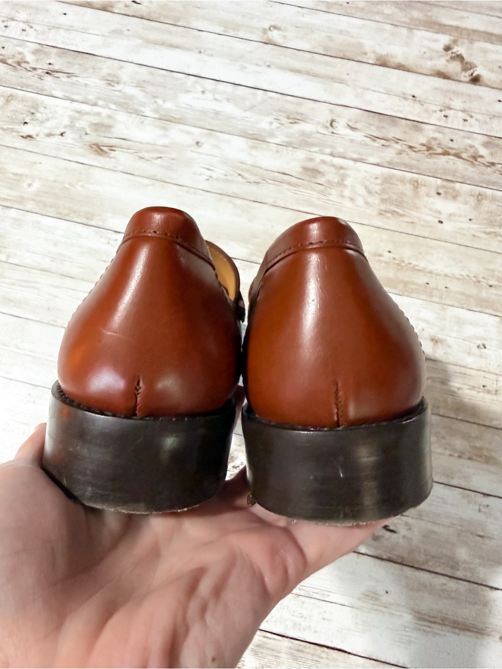 Sezane Andrea Loafers Natural Heritage Leather Brown Size 37 US 6.5 - Picture 7 of 11